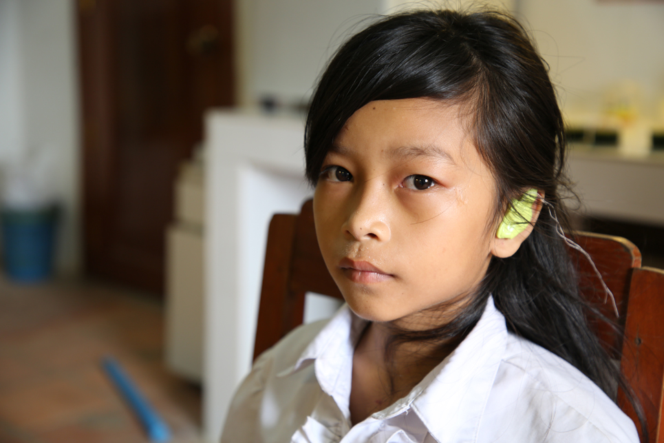 Socheata can hear in class thanks to ChildFund Cambodia