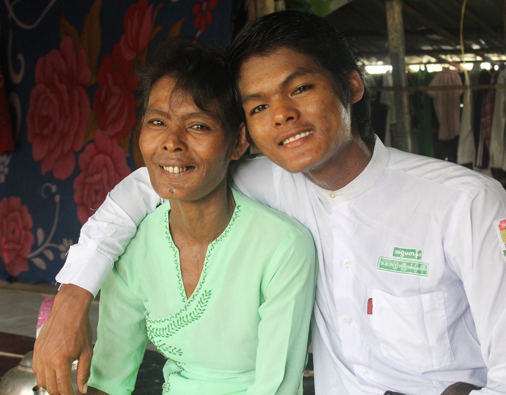 Ko Ko and his mother in Myanmar